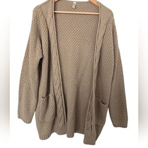 Grecerelle Cozy Tan Women's Cardigan Sweater Size XL